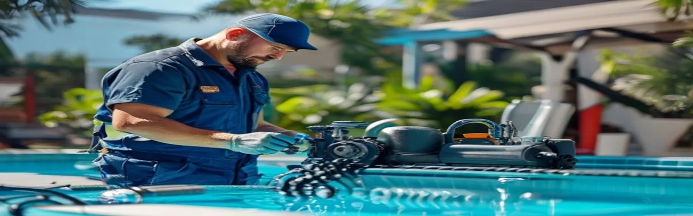 Wild Blue Pool Repair technician diagnosing pool equipment in Naples FL